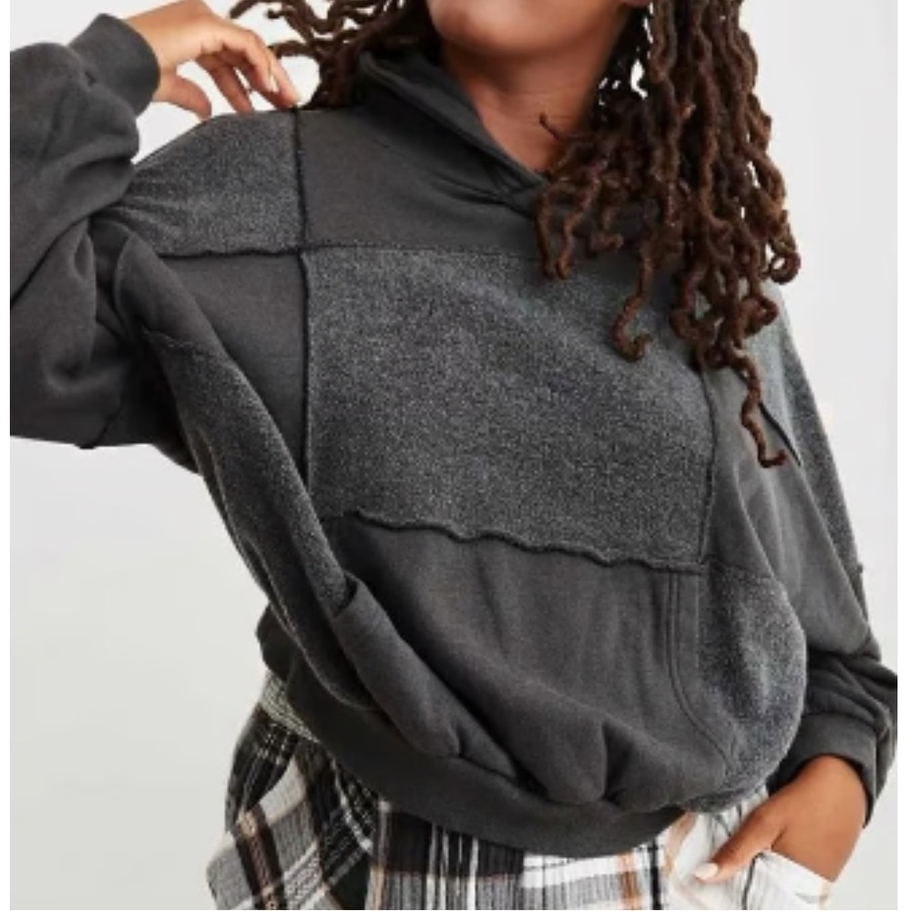 Aerie Sherpa Patchwork Hoodie